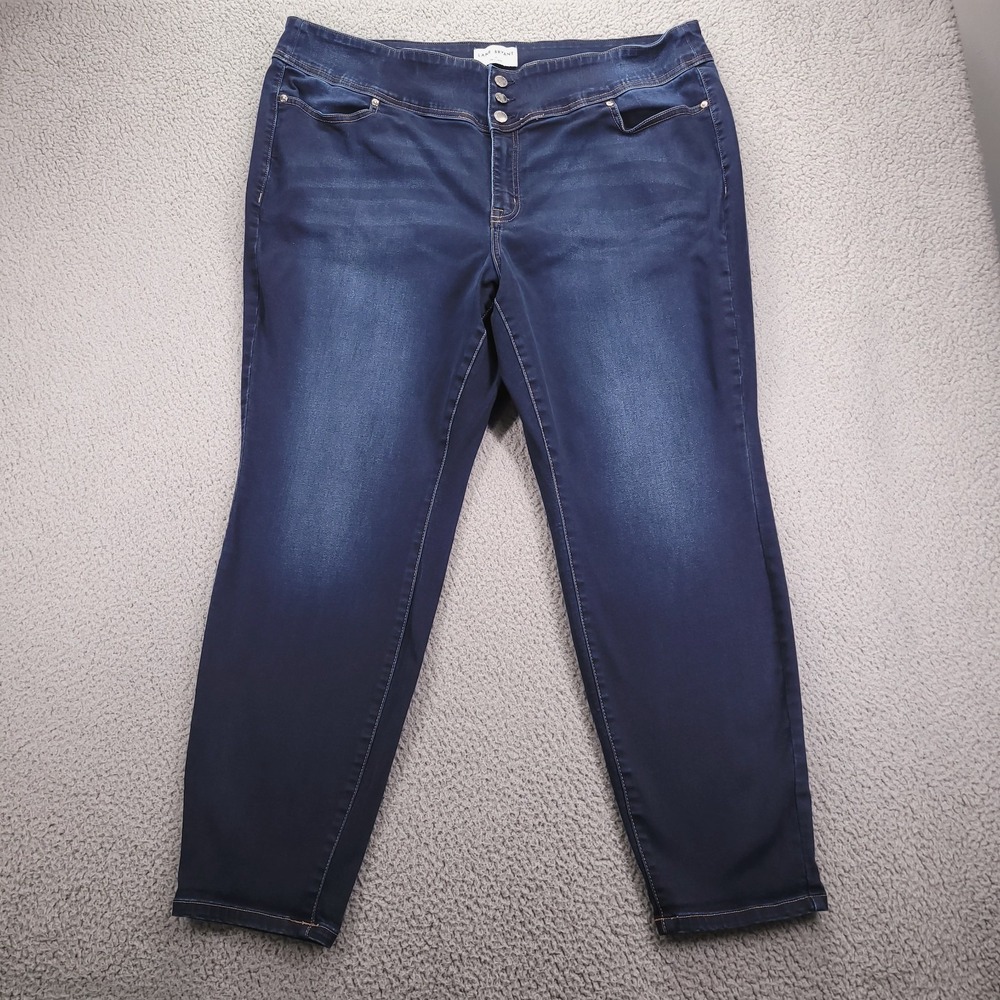 LANE BRYANT Jeans Size 24 Jegging High Rise 3 Button Dark Wash Denim 42x28